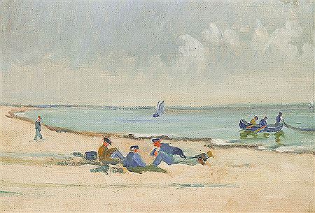 Untitled (Hiddensee, Fischer am Strand)