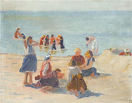 Sample artwork by Clara Arnheim (1865 - 1942), known for landscape, farm scene and portrait painting - View similar artists and auction records