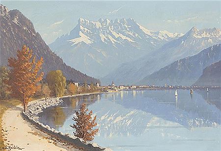 'Vue de Villeneuve avec les dents du Midi'