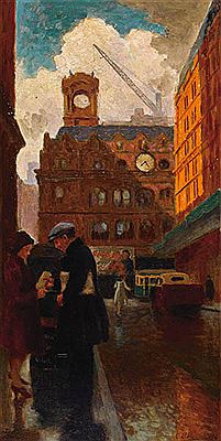 Barrack Street, Sydney, 1942 by Roland Shakespeare Wakelin - Auction record, sale price, and art valuation. Compare with similar artists and explore comparable artworks.