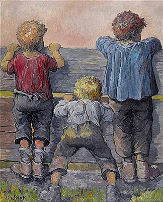 Die neugierigen Buben by Karl Schenk - Auction record, sale price, and art valuation. Compare with similar artists and explore comparable artworks.