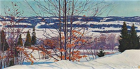 Sonnige Winterlandschaft im Jura by William Aubert - Auction record, sale price, and art valuation. Compare with similar artists and explore comparable artworks.