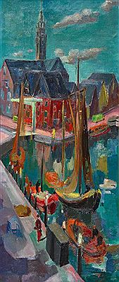 Hafenpartie mit Kirche by Werner Hartmann - Auction record, sale price, and art valuation. Compare with similar artists and explore comparable artworks.