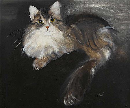 Sitzende Katze