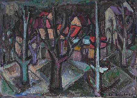 Landschaft mit Bäumen und Häusern by Christiane Zuffrey - Auction record, sale price, and art valuation. Compare with similar artists and explore comparable artworks.