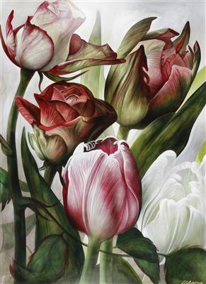"Stillleben mit Rosen und Tulpen"