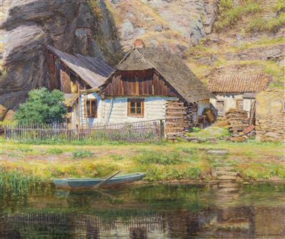 House by the River by Adolf Korber - Auction record, sale price, and art valuation. Compare with similar artists and explore comparable artworks.