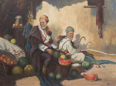 Sellers of Melons by Rajko Tomic - Auction record, sale price, and art valuation. Compare with similar artists and explore comparable artworks.