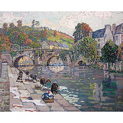 Breton Washerwomen at the River