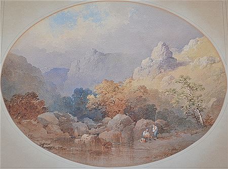 Fishing by a watermill and fisherman by a moorland stream (2)