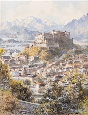 Feste Hohensalzburg mit Blick über die Stadt nach Süden
