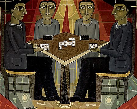 Los jugadores de dominó