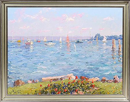 SAILBOATS AT HARBOR SPRINGS by Pierre Bittar - Auction record, sale price, and art valuation. Compare with similar artists and explore comparable artworks.
