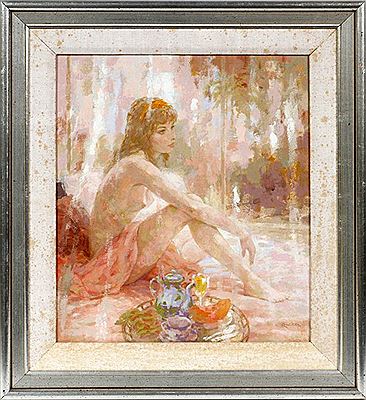 "SUNDAY MORNING":Depicting semi-nude figure