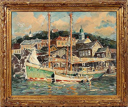 BOATS AT HARBOR OF TOWN