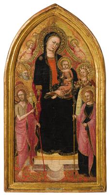 Madonna and Child enthroned with Saints and Angels by Lippo D'Andrea - Auction record, sale price, and art valuation. Compare with similar artists and explore comparable artworks.