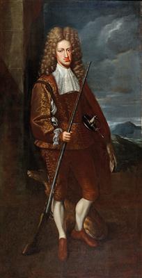 Portraits of King Charles II of Spain and his second wife, Maria Anna of Neuburg, in hunting costumes