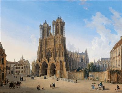View of the Cathedral of Notre Dame in Rheims by Domenico Quaglio - Auction record, sale price, and art valuation. Compare with similar artists and explore comparable artworks.
