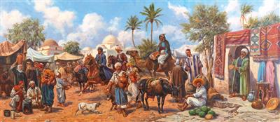 Large Oriental Market Scene