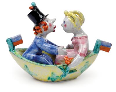 An amorous couple on a boat