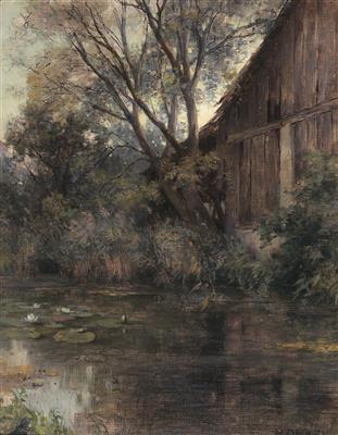 Scene in Plankenberg with Lilies in a Pond