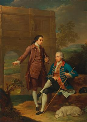 Portrait of two Gentlemen before the Arch of Constantine in Rome