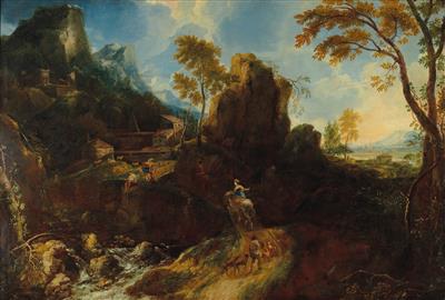 Southern landscape with a hunting party