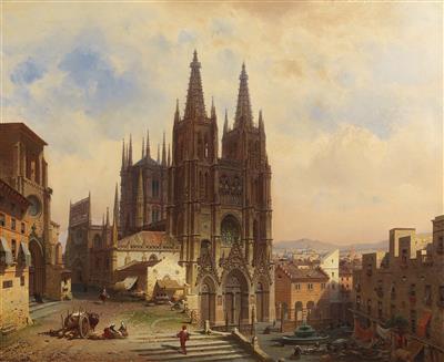 A view of Burgos Cathedral by Friedrich Eibner - Auction record, sale price, and art valuation. Compare with similar artists and explore comparable artworks.