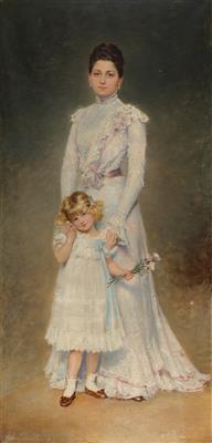Representative Portrait of Anna Maria Elisabeth Aloyse, Countess Chorinski Freiin von Ledske (Brno 1899-1988 Vienna) with her governess (according to family tradition)