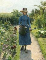 Girl with watering by Evariste Carpentier - Auction record, sale price, and art valuation. Compare with similar artists and explore comparable artworks.