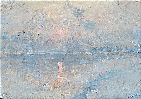 Vue hivernale aux bords de la Lys