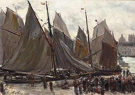 Retour des barques by Emile Louis Mathon - Auction record, sale price, and art valuation. Compare with similar artists and explore comparable artworks.