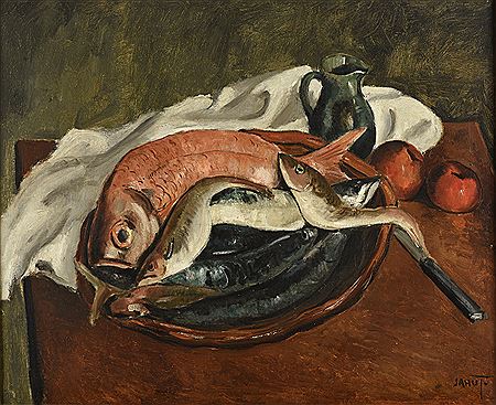 Nature morte aux poissons by Marcel Sahut - Auction record, sale price, and art valuation. Compare with similar artists and explore comparable artworks.