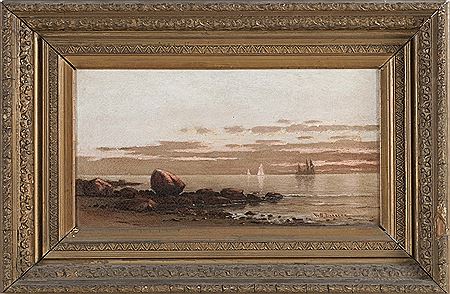 Sunset on the coat by William Sterna Barrett - Auction record, sale price, and art valuation. Compare with similar artists and explore comparable artworks.