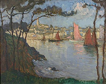 Voiles rouges dans le port