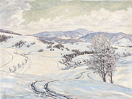 Tief verschneite Landschaft mit Blick vom Schauinsland auf den Belchen by Albert Furtwangler - Auction record, sale price, and art valuation. Compare with similar artists and explore comparable artworks.