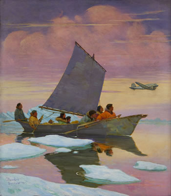 INUIT IN AN UMIAK