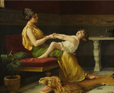 MOTHER AND CHILD AT PLAY
