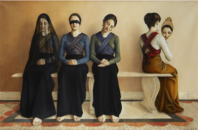 THE THREE VEILED ONES AND THE REVEALED ONE by Margarida Cepeda - Auction record, sale price, and art valuation. Compare with similar artists and explore comparable artworks.