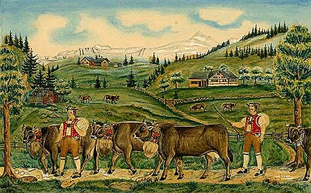 Alpfahrt by Gottlieb Feurer - Auction record, sale price, and art valuation. Compare with similar artists and explore comparable artworks.