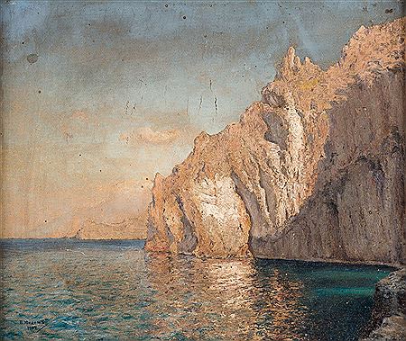 Calm Sea by a Rocky Coast