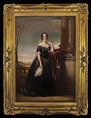 The Young Aristocratic Lady Elsie Ann Lochart, Full Length In a Black Dress