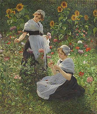 Blumen pflückende Mädchen by Walter Firle - Auction record, sale price, and art valuation. Compare with similar artists and explore comparable artworks.
