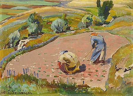 Feldarbeit by Alfred Schmidiger - Auction record, sale price, and art valuation. Compare with similar artists and explore comparable artworks.