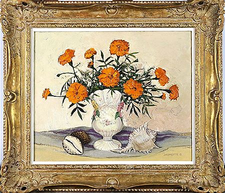 Nature morte aux Fleurs et aux Coquillages by Gaston Jaumotte - Auction record, sale price, and art valuation. Compare with similar artists and explore comparable artworks.