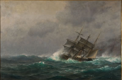 SHIP IN STORMY WATERS