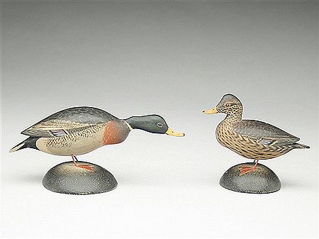 Pair of miniature mallards