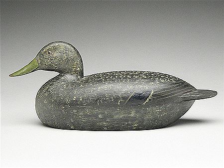 Hollow carved black duck