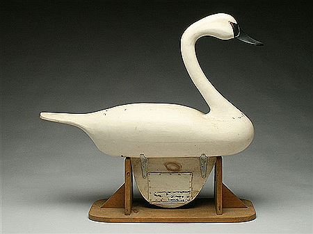 Swan with swinging wooden keel