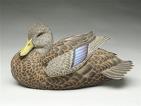Very rare decorative black duck by Dennis Schroeder - Auction record, sale price, and art valuation. Compare with similar artists and explore comparable artworks.